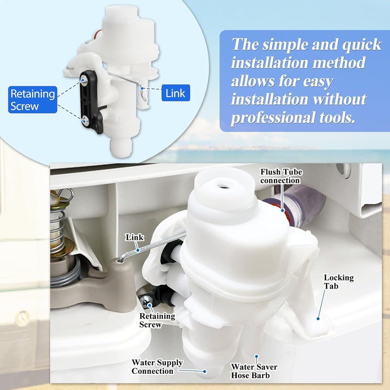 WEST ORGIN 31705 RV Toilet Water Valve Kit, Compatible with Thetford Aqua-Magic V High and Low Models - Image 2